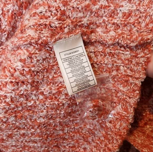 BB Dakota by Steve Madden Open Cardigan Pocket Sweater Salmon/White Size… - Picture 8 of 8